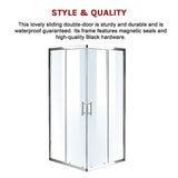 1200 x 1200mm Sliding Door Nano Safety Glass Shower Screen By Della Francesca V63-829411