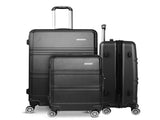 Wanderlite 3Set 20-24-28 Inch with TSA Lock Spinner Travel Suitcase Carry On Hard Shell LUG-ABS-LINE-3SET-BK