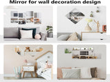 4 Pack Full Length Wall Mirror - 12 x 12 Inch Acrylic Mirror Tiles - Wall Stickers - Adhesive V1188-MS101-03300-1