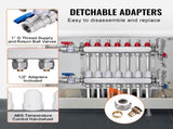 7-Branch Heat Manifold, 1/2" PEX Tubing Manifold, Stainless Steel PEX Manifold for Hydronic V952-DRFSQBXG7HLG5ODPQV0
