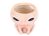 Head Planter Resin Unique Succulent Flower Pot Open Eyed Alien Face Planter Desktop Ornament with V1294-YM0710-3111230268911
