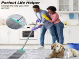 Blue Yellow pet hair remover broom, pet cleaning supplies, pet hair removal, Australian pet owners, V1347-135-YEL-35254