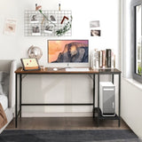 1.4m Computer Table Desk Book Storage Student Study Home Office Workstation Vintage Oak Finish V255-SIDEBOOKDESK-1.4