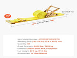 Ratchet Straps, 50.8 mm x 4.6 m, 30 Pack E-Track Tie Down Straps, 1995 kg Break Strength & 662 kg V952-ETRACKJLD2X1PQ6HQ001V0