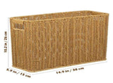 Woven Storage Basket with Hollow Handles, Large Plastic Organizer V1366-AZ2-W-20734