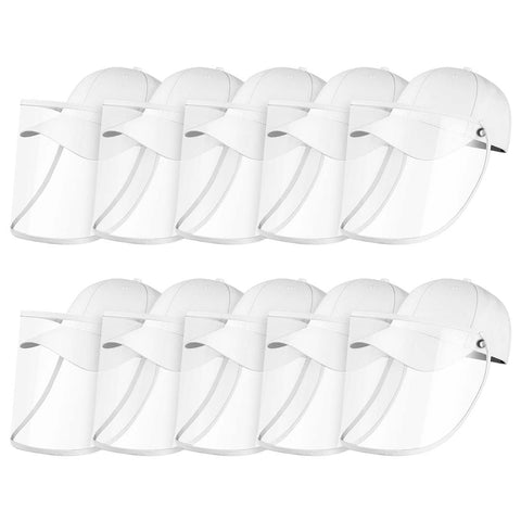 10X Outdoor Protection Hat Anti-Fog Pollution Dust Protective Cap Full Face HD Shield Cover Adult HATADULTWHTX10