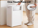 Cefito 30L Commercial Trash Can with Lid Front Push Flap Rubbish Bin White RB-C-PRESS-30L-WH