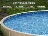 30-ft Round Above Ground Pool Liner, Overlap Pool Liners, Standard Gauge Vinyl, 48-to-54inch Wall V952-YCNCROUND30F838I1V0