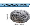 12Pcs Silver 304 Stainless Steel Scrubber Balls, 10x8cm, Food Grade Wool, Reusable for Pots & Grill V1370-AZ4-17193