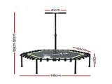 Everfit 48inch Hexagon Fitness Trampoline Rebounder Adjustable Handrail Green TRAMPO-C-MINI48-H-GNBK