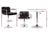 Artiss Bar Table and Stools Set Dining Desk Kitchen Chairs Cafe Pub BA-TAB-CHR-GASLIFT-WHBK