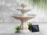Gardeon Solar Water Feature 3-Tier Fountain with Pump Kit Bird Bath 93CM Ivory FOUNT-3LVL-IVORY