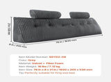 Headboard, King Size Wedge Headboard with 2 Side Pockets and 2 Headrests, Bed Wedge V952-CTBZKINGCCHS803KE001V0