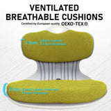 2X Slender Chair Posture Correction Seat Floor Lounge Padded Stackable LIME V274-FT-SLDC-GNYE-X2