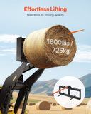 49" Hay Spear, Bale Spears 726kg Loading Capacity, Skid Steer Loader Tractor Attachment with 2pcs V952-TZCZS12ZHZ491U79BV0