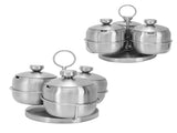 Seasoning Pot Set Innovative Rotating Condiment Spice Salt Sugar Jar Container with Lid Spoon V1294-YM0721-3118210044911