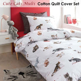 Bedding House Cute Cats Cotton Quilt Cover Set Single V442-HIN-QUILTCS-CUTECATS-MULTI-SB