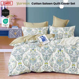 Ardor 250TC Yarmin Moroccan Cotton Sateen Quilt Cover Set Queen V442-INT-QUILTCS-250TCYARMIN-GREEN-QS