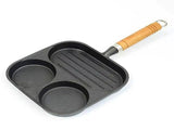 Nonstick Square Grill Pan 3 Section Versatile Breakfast Skillet Divided Egg Frying Pan for Stove V1294-YM0901-3118240108311