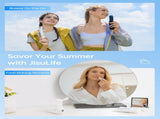 Handheld Mini Fan , 3-in-1 USB Rechargeable Portable Fan with Power Bank & Flashlight, Pocket V1107-HANDHELD MINI FAN (WHITE)