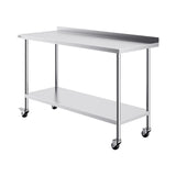 24 x 60 x 40 Inch Stainless Steel Work Table, Commercial Food Prep Worktable with Casters, Heavy V952-CFBXGGZTLCDJBPWUXV0