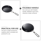 Cast Iron Flat Cooking Pan for Outdoor Camping, Black, 1-Piece Skillet V1366-AZ2-W-17644