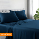 1200tc hotel quality cotton rich sheet set single sailor blue V517-1200CRSS-SSB