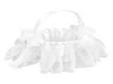 Wedding Flower Girl Basket White Lace Classic Gift Ceremony Supplies for Rose Petals V1294-YM0706-3115230069511