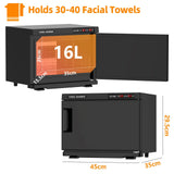 White 16L Black Hot Towel Warmer UV Sterilizer Cabinet for Salon and Home Use V178-59260