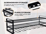 Power Tool Organizer Wall Mount 7 Drill Holder 3 Layer Heavy Duty Metal for Drill Plier Hammer Rack V985-POWERTOOLORGANIZER