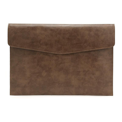13.3 Inch Litchi Pattern Leather Laptop Sleeve - Dark Brown PRL-2002691060DBT_NZ