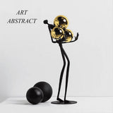 Creativity Figure Statue Modern Abstract Art Metal Iron Art Sculpture Home Decoration Living Room V1192-AZ-W-29412