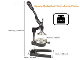 Heavy Duty Commercial Cast Iron Manual Juice Press Citrus Juicer for Oranges, Lemons, Pomegranates V324-JPRESS-MA
