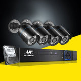 UL-tech CCTV Security System 4CH DVR 4 Cameras 4TB Hard Drive CC-WD-4C-4B-4T