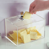 Clear Donation Box with Lock Acrylic Transparent Suggestion Box for Fundraising and Voting Use V1366-AZ2-W-14238
