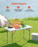 Folding, 4 Ft Heavy Duty Portable Fold-in-Half Utility, Indoor Outdoor Plastic Rectangle V952-SLKHWZDZ4YCBQ1OPT001V0