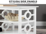 Sarantino Oliver 2-Tier Bedside Table - White TBL-48V-02-WH