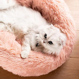 Cat Bed Fluffy Cat Bed Round Cat Bed Cat Furniture Cat Comfort Cat Sleeping Bed - Navy / 24in V1107-135-74595-NVY-24IN