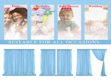 10x10ft Chiffon Backdrop Stage Curtains Baby Blue Chiffon Backdrop Drapes Wrinkle-Free Sheer Chiffon V1370-AZ4-01571