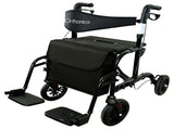 Orthonica Aluminium 2in1 Rollator Wheelchair with Foldable Frame Black & Silver FRW-MAS-2N1-BK