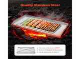 Stainless Steel Griddle, 32x16 inch Universal Flat Top Rectangular Plate, Gas Grill Griddle for BBQ V952-DCJPBXG3217INLUP8V0
