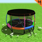 Kahuna Trampoline 14 ft with Roof - Rainbow TRA-KAH-14-RB-RF