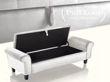 Storage Ottoman Stool Arm Bench Seat 132cm Velvet BEIGE V274-FT-GQ298-BE