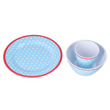 3 Piece Set of Salad Tableware Fruit Snack Plate Bowl and Cup Set Salad TablewareLight Blue Dots V1294-YM0523-3118210289912