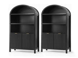 Artiss Buffet Sideboard Cabinet Pantry X2 180CM Arched Storage Bookshelf Black FUR-Z-SID180-ARCH-BK-ABX2