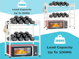 CARLA HOME 3-Tier Microwave Oven Rack with Adjustable Metal Kitchen Shelf Stand for Countertop V178-36338