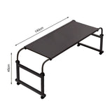 SOGA 120x45cm Black Cross Bed Movable Desk Table w/ Adjustable Length & Height SIDETAB29X2