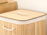Foldable Laundry Basket Grocery Basket Bamboo Large Capacity Dirty Clothes Storage Bucket for Home V1294-YM0703-3117230013013