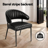Artiss Dining Chairs Set of 4 Leather Hollow Armchair Black DINING-B-C01-PU-BKX4