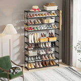 10-Tier Metal Shoe Rack Black Large 50-Pair Shoe Storage Organiser Shelf V63-840551